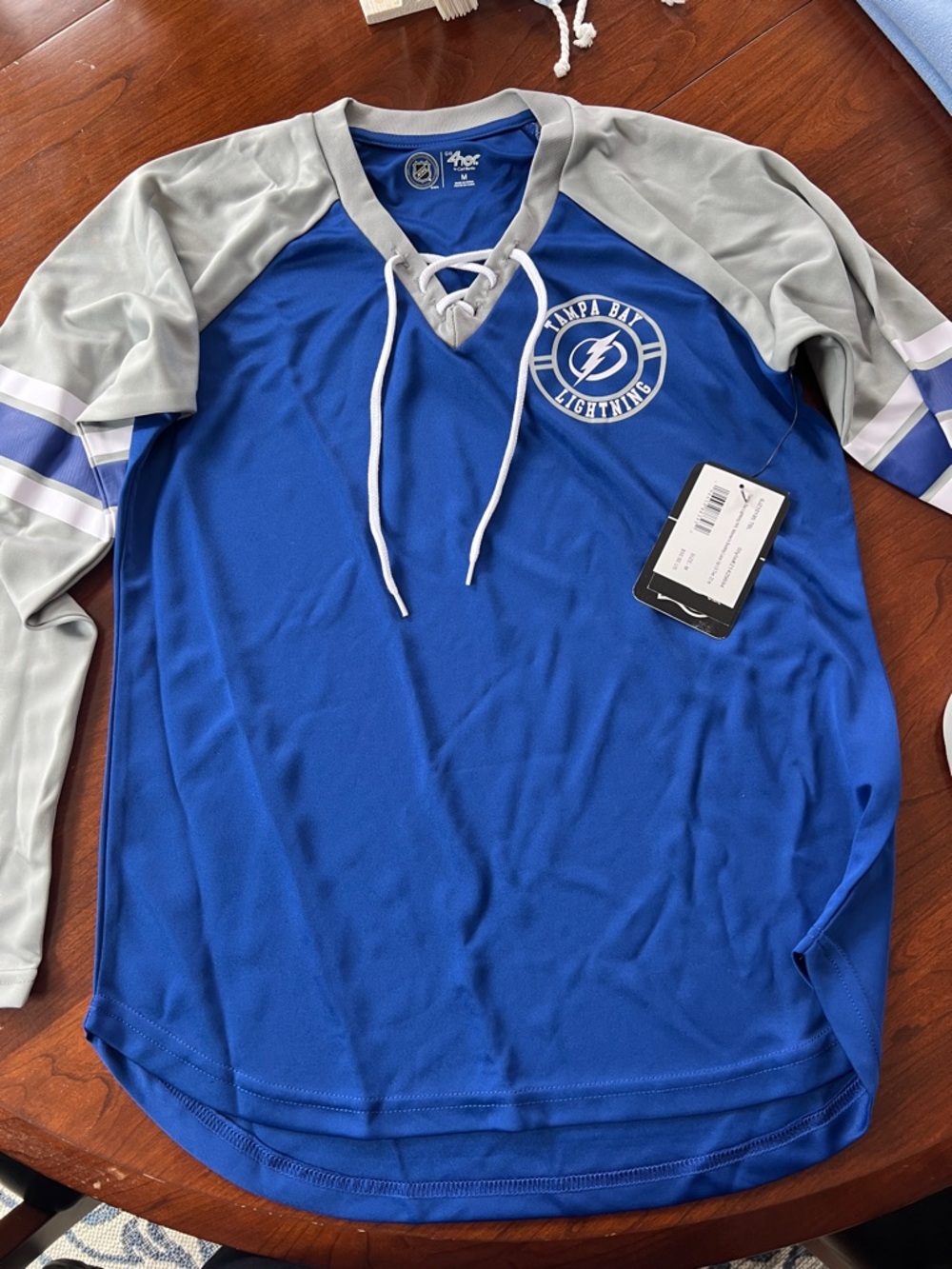 Women’s Lace-Up Jersey - Royal Blue & Gray